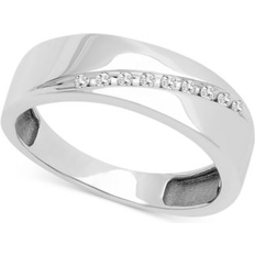 Macy's Wedding Rings Macy's Diamond Diagonal Wedding Band 1/10 ct. t.w. in 14k White Gold White Gold White Gold