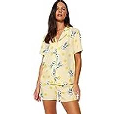 Gelb Nachtwäsche Trendyol Collection Collection Pyjama Set Gelb Print für Damen