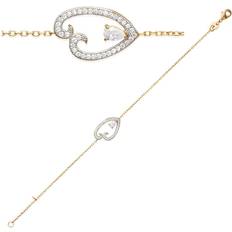 Smycken Les Tresors De Lily [L3846] Vergoldetes Armband 'Love' Weißgold 20x12 mm