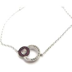 Smycken Les Tresors De Lily [M7597] Silberarmband 'Sissi' rosa weiß