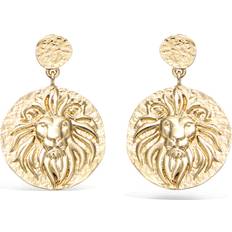 Smycken Les Tresors De Lily [R3435] Vergoldete Ohrringe 'Lion' golden 23x17 mm