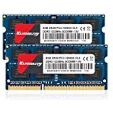 Kuesuny 16GB Kit 2X8GB DDR3 1333MHz Sodimm Ram PC3-10600 PC3-10600S 1.5V CL9 204 Pin 2RX8 Dual Rank Non-ECC Unbuffered Memory Ram Ideal för bärbar datoruppgradering