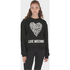 Love Moschino Cotton Sweatshirt with Visible Logo - Black