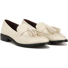 Synthetic Leather - Women Loafers Franco Sarto Carolynn Slip On Tassel Loafers - Putty White