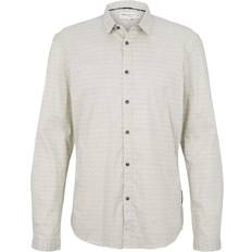 Blanc - Chemise en flanelle Chemises Tom Tailor Chemise - Beige Clair / Noir