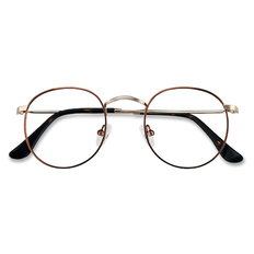 Glasses & Reading Glasses Eyebuydirect Unisex s round Brown Golden Metal Prescription Eyebuydirect s Daydream