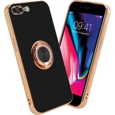 Cadorabo Hülle für apple iphone 7 plus 7s plus 8 plus schutz handy hülle tpu case Glossy Schwarz Gold DE-159483