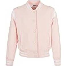 Urban Classics Kid's Inset College Sweat Jacket - Pink/White
