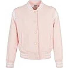 Urban Classics Mädchen Girls Inset College Sweat Jacket Jacke, pink/White, 158/164