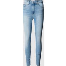 56 - Herr Jeans Calvin Klein Jeans Dam High Rise Super Skinny Ankelbyxor, Denim ljus