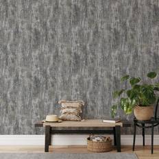 Muriva Phelan Texture Charcoal Blown Wallpaper
