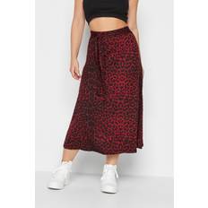 Fabric Skirts PixieGirl Petite Animal Print Midi Skirt Red