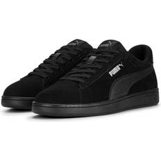 Puma retro sneaker echtleder "smash 3.0" black black silver Schwarz