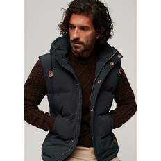 Superdry Vests Superdry Hooded Everest Puffer Gilet Quilted Hooded - Bleu