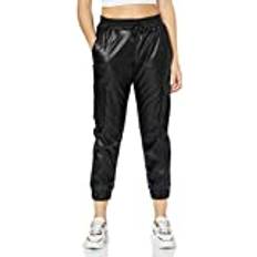 5XL - Damen Hosen Urban Classics Damen Faux Leather Cargo Pants Hose, Schwarz