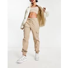 5XL Hosen Urban Classics Damen Hose High Waist Cargo Jogging Pants unionbeige