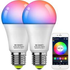 Light Bulbs Perfet 6pcs 10W WiFi Smart LED Light Bulb Work with Alexa & Google Dimmable A19 A60 E26 E27 RGBCCT Color Changing No Hub Required