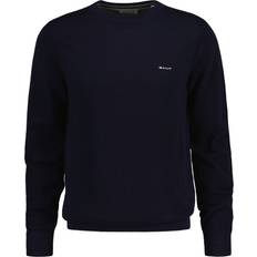 Gant Cotton Pique Crew Neck Jumper - Navy