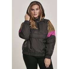 Urban Classics damen winterjacke aop mixed pull over jacket black/leo Schwarz