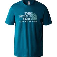 The North Face Orange T-shirts The North Face Mens T Shirts Rust Logo Short Sleeve - Blue