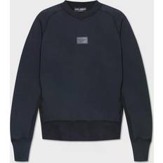 Dolce & Gabbana Blue Sweaters Dolce & Gabbana Logo cotton jersey sweatshirt blue