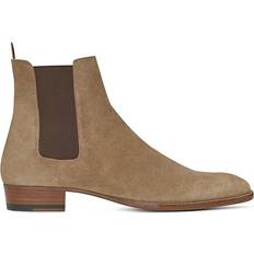 Beige - Schnürung Chelsea Boots Saint Laurent Chelsea Boots Wyatt aus Veloursleder Beige