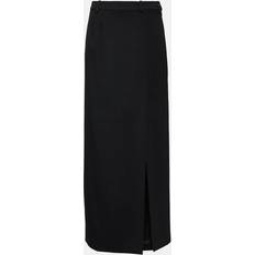 Balenciaga Skirts Balenciaga Side-slit wool twill maxi skirt black