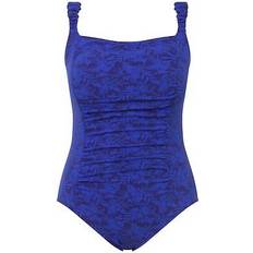 Florals - Purple Swimwear Ulla Popken Damen Badeanzug, violettblau