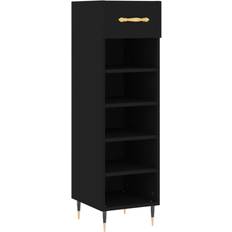 VidaXL Hallway Furniture & Accessories vidaXL Cupboard Gloss Engineered Wood - White/Black Shoe Rack