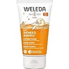 Weleda Bio Kids 2in1 Shower & Shampoo Fruchtige Orange, Naturkosmetik Duschgel und Bodylotion zur schonenden Reinigung von Haut und Haar, geeignet für Kinder ab drei Jahren 1 x 150 ml