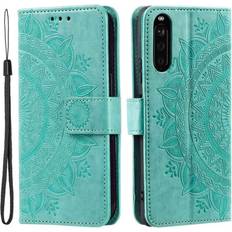 Skalo Sony Xperia 10 V Mandala Flip Cover Turkis