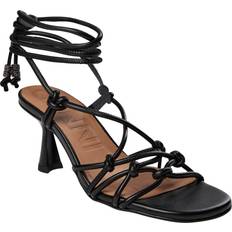 Ganni Sandales à talons Ganni Knots High Heel Sandals in Black Responsible Vegan Leather Women's Black