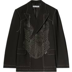 Off-White Herre Blazere Off-White Wool blend double-breasted blazer jacket BLACK IT