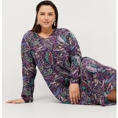 Zizzi Lange kjoler Zizzi Maxi kjole xManja L/S Midi Dress Blå 42/44