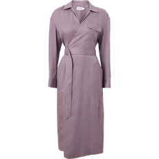 Calvin Klein Lila Klänningar Calvin Klein Omlottklänning Tencel Wrap Midi Dress - Lila