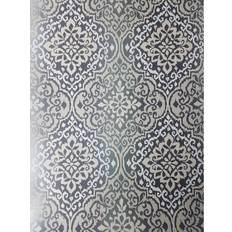 Black Glitter Damask Wallpaper Sparkle Retro Grey Textured Delphi