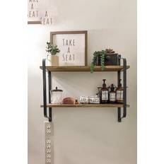 Living and Home 2 Tier Floating Wall Shelf