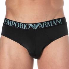 Emporio Armani Microfibre Sous-vêtements pour hommes Emporio Armani Herren Men's All Over Eagle Microfiber Boxer Briefs, Schwarz