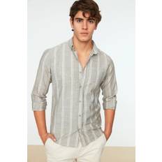 A rayas - Hombre Camisas Trendyol Collection Camisa - Caqui/Blanco