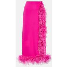 Feathers Skirts Valentino Silk Cady Midi Skirt - Pink