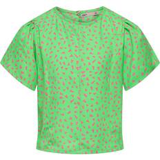 Hjärtan T-shirts Kids Only T-shirt KogLino Summer Green/Sugar Plum Geo Hearts år 140 T-shirt