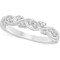 Macy's Solitaire Rings Macy's Diamond Swirl Band 3/8 ct. t.w. in 14k White, Yellow or Rose Gold White Gold White Gold