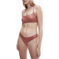 Lycra Swimwear Calvin Klein Women's Core Essentials Brazilian Bikini Bottom Brown