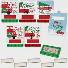 Party Supplies Big Dot of Happiness Merry Little Christmas Tree Diy Assorted Funny Money Cards 6 Ct, Brt Red