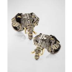 14k Cufflinks Men's Two-Tone Elephant Cufflinks Gunmetal