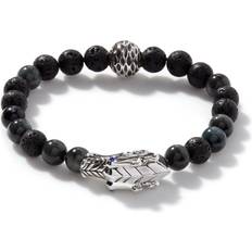 John Hardy Men's Legends Naga 8MM Beaded Bracelet in Sterling Silver Eagle Eye