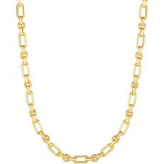 Goud - Ketting Kettingen Italian Gold Oval Fancy Link Necklace - Gold