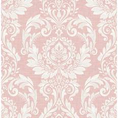 NextWall Light Pink Cora Damask Peel and Stick Wallpaper