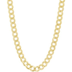 Unisex Necklaces Macy's Concave Curb Link Chain Necklaces In 14k Gold Plated Sterling Silver Gold Over Silver