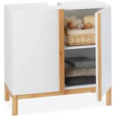 Mobiliers de Salle de Bain Relaxdays Meuble Dessous de Lavabo HxLxp 61 x 60 x 30 cm